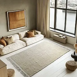 Alfombras de pelo largo - Celina Natural Cotton Shaggy (blanco roto/beige)