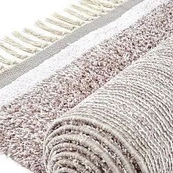 Alfombras de pelo largo - Celina Natural Cotton Shaggy (gris topo/lavanda)