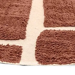 Alfombras redondeadas - Cyrus Natural Cotton Shaggy (marrón)