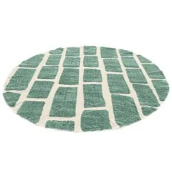 Alfombras redondeadas - Cyrus Natural Cotton Shaggy (verde)