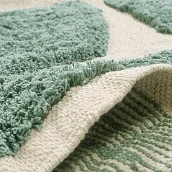 Alfombras redondeadas - Cyrus Natural Cotton Shaggy (verde)
