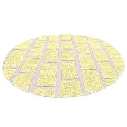 Alfombras redondeadas - Cyrus Natural Cotton Shaggy (amarillo)