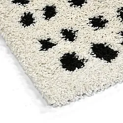Alfombras de pelo largo - Dotty (negro/blanco)