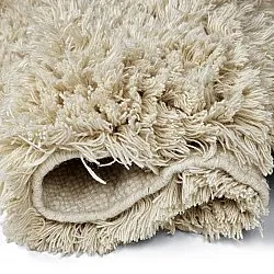 Alfombras redondeadas - Fassale Hand Woven Wool Shaggy (crema)