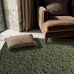 Alfombras de pelo largo - Fassale Hand Woven Wool Shaggy (verde musgo)