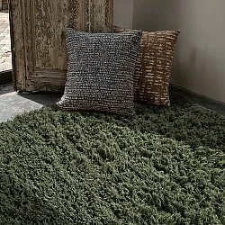 Alfombras de pelo largo - Fassale Hand Woven Wool Shaggy (verde musgo)