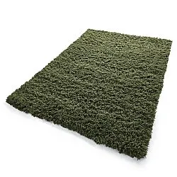Alfombras de pelo largo - Fassale Hand Woven Wool Shaggy (verde musgo)