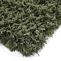 Alfombras de pelo largo - Fassale Hand Woven Wool Shaggy (verde musgo)