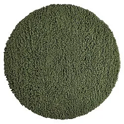 Alfombras redondeadas - Fassale Hand Woven Wool Shaggy (verde musgo)