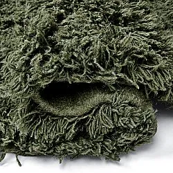 Alfombras redondeadas - Fassale Hand Woven Wool Shaggy (verde musgo)