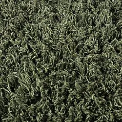 Alfombras redondeadas - Fassale Hand Woven Wool Shaggy (verde musgo)