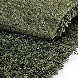 Alfombras redondeadas - Fassale Hand Woven Wool Shaggy (verde musgo)