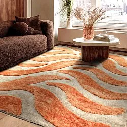 Alfombras de pelo largo - Fergana (crema/naranja)