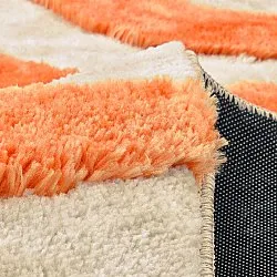 Alfombras de pelo largo - Fergana (crema/naranja)