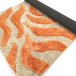 Alfombras de pelo largo - Fergana (crema/naranja)