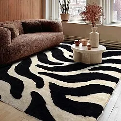 Alfombras de pelo largo - Fergana (crema/negro)