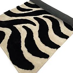 Alfombras de pelo largo - Fergana (crema/negro)
