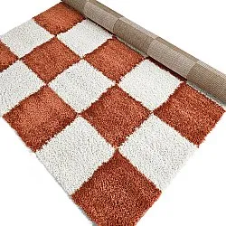 Alfombras de pelo largo - Gordes (naranja/blanco)