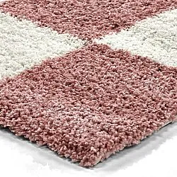 Alfombras de pelo largo - Gordes (rosa/blanco)