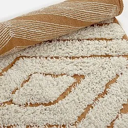 Alfombras redondeadas - Holwell Natural Cotton Shaggy (blanco roto/marrón)