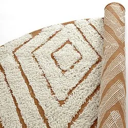 Alfombras redondeadas - Holwell Natural Cotton Shaggy (blanco roto/marrón)