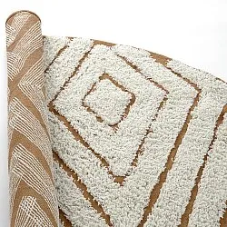 Alfombras redondeadas - Holwell Natural Cotton Shaggy (blanco roto/marrón)