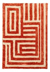 Alfombras de pelo largo - Karbala (crema/rojo)