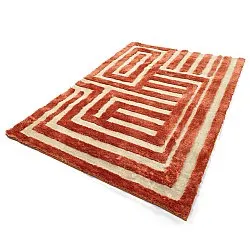 Alfombras de pelo largo - Karbala (crema/rojo)