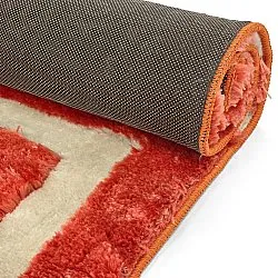 Alfombras de pelo largo - Karbala (crema/rojo)