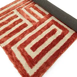 Alfombras de pelo largo - Karbala (crema/rojo)