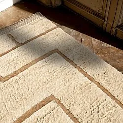 Alfombras de pelo largo - Kiberg Hand Woven Wool Shaggy (crema)