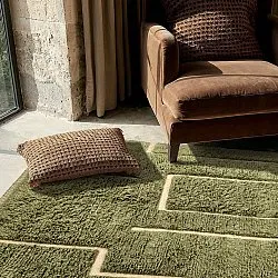 Alfombras de pelo largo - Kiberg Hand Woven Wool Shaggy (verde)