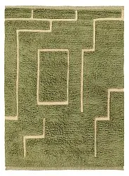 Alfombras de pelo largo - Kiberg Hand Woven Wool Shaggy (verde)