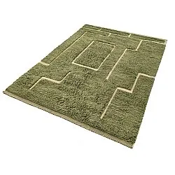 Alfombras de pelo largo - Kiberg Hand Woven Wool Shaggy (verde)