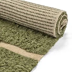 Alfombras de pelo largo - Kiberg Hand Woven Wool Shaggy (verde)