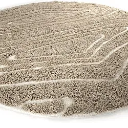 Alfombras redondeadas - Kindon Natural Cotton Shaggy (beige/blanco)