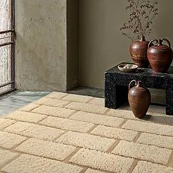 Alfombras de pelo largo - Leknes Hand Woven Wool Shaggy (crema)