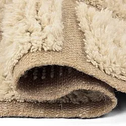 Alfombras de pelo largo - Leknes Hand Woven Wool Shaggy (crema)