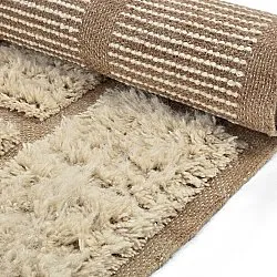 Alfombras de pelo largo - Leknes Hand Woven Wool Shaggy (crema)