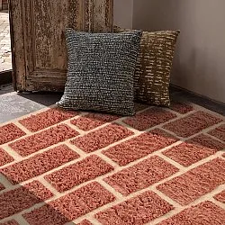 Alfombras de pelo largo - Leknes Hand Woven Wool Shaggy (terracota)
