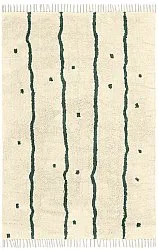 Alfombras de pelo largo - Leora Natural Cotton Shaggy (beige/verde)