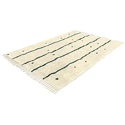 Alfombras de pelo largo - Leora Natural Cotton Shaggy (beige/verde)
