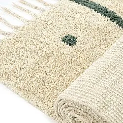 Alfombras de pelo largo - Leora Natural Cotton Shaggy (beige/verde)