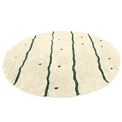 Alfombras redondeadas - Leora Natural Cotton Shaggy (beige/verde)
