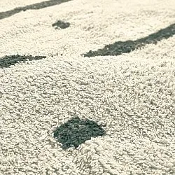 Alfombras redondeadas - Leora Natural Cotton Shaggy (beige/verde)