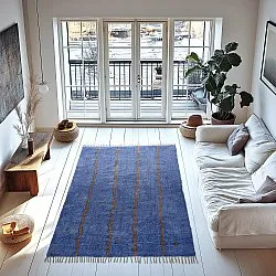 Alfombras de pelo largo - Leora Natural Cotton Shaggy (azul marrón)