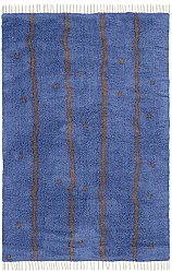 Alfombras de pelo largo - Leora Natural Cotton Shaggy (azul marrón)