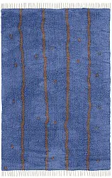 Alfombras de pelo largo - Leora Natural Cotton Shaggy (azul marrón)