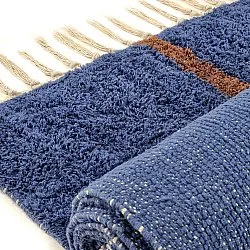 Alfombras de pelo largo - Leora Natural Cotton Shaggy (azul marrón)