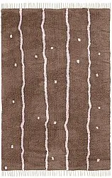 Alfombras de pelo largo - Leora Natural Cotton Shaggy (marrón/morado)
